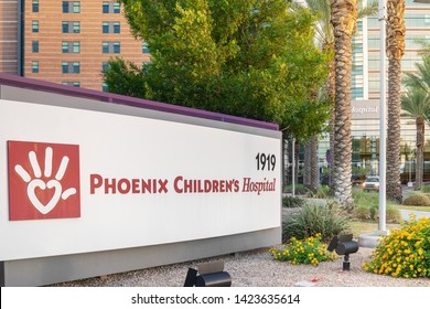 Phoenix,Az/USA -6.6.19: Phoenix Childrens Hospoital Is Rated By U.S. News And World Report As A Best Children's Hospital And Is Ranked In All 10 Specialties Listed By The Report Usnews.com. U.S. News 