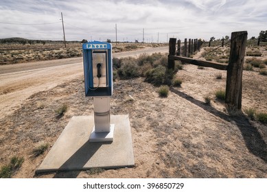 Phone Booth in the Desert, California, USA
