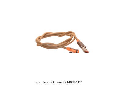 Phone Charging Cord Isolated On White Background