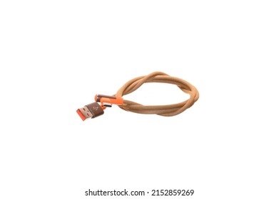 Phone Charging Cord Isolated On White Background