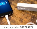 Phone charging with energy bank. Depth of field on Power bank