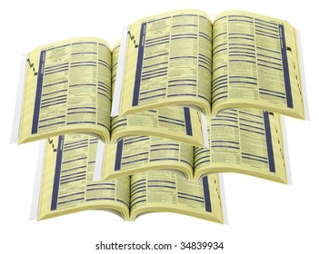Phone Directory on Isolated White Background