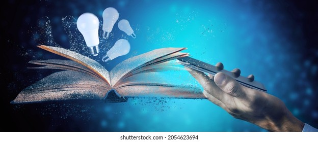 phone displays book and light bulbs that disappear