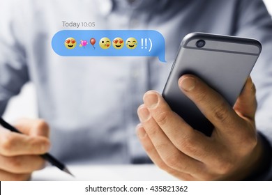 Phone with emoji