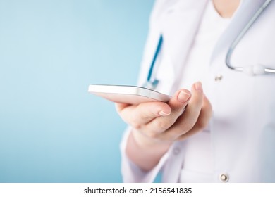 Phone In The Hands Of A Doctor, Medical Technology, Online Medicine, Remote Diagnosis