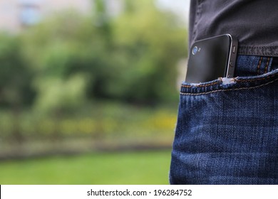 Phone In Jeans Pocket 