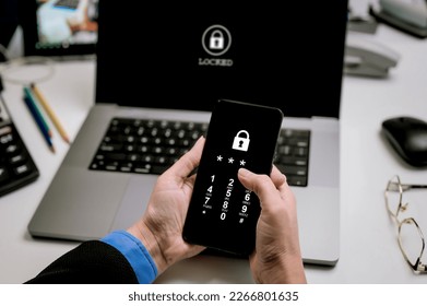 Phone lock code. Protect your laptop with two-factor authentication. Protect and secure your laptop with a pin code. Encrypted data.