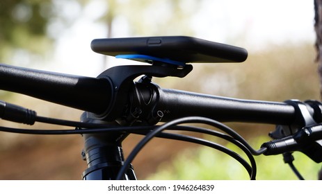 Phone Mount Holder On Mountain Bike