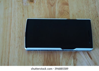 Phone on table.