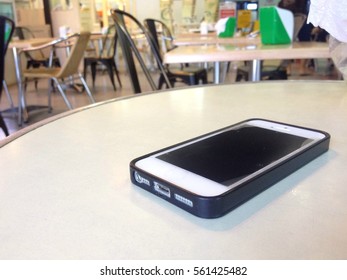 phone on table with soft focus