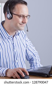 phone operator with headset