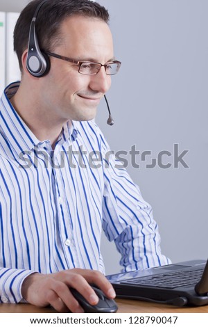 phone operator with headset