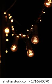 Photo About Serial Tungsten Filament Bulb At Night