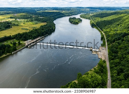 The photo above is an aerial view of Allegheny Lock and Dam 6 near Clinton, Pennsylvania, on July 21, 2023. 