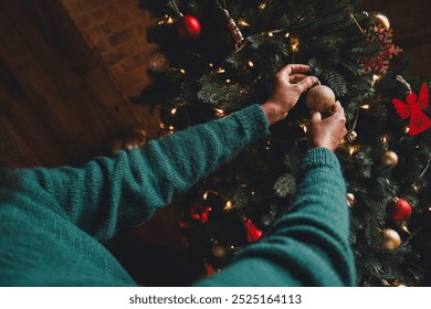 Photo of adorable cute pretty girl wear green sweater preparing christmas holidays decorating xmas tree magic new year time - Powered by Shutterstock