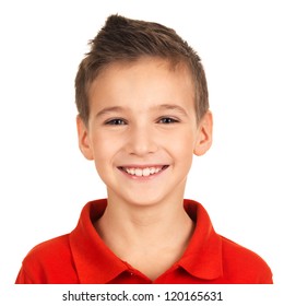 Photo of adorable young happy boy looking at camera. - Shutterstock ID 120165631