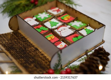 A Photo Of Advent Calendar Gift Box With Christmas Cookies