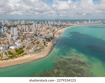 Photo aerial of cabo branco beach area in the city of João Pessoa, Paraíba, Brazil - Shutterstock ID 2279334123