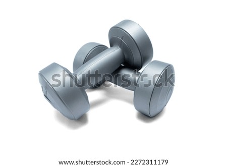 A photo after some edits, 2.2 lbs dumbbells on isolated white background.