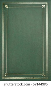 Photo album cover-green leather with gold trim