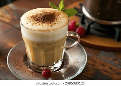 photo of an almond milk latte in a glass - Powered by Shutterstock