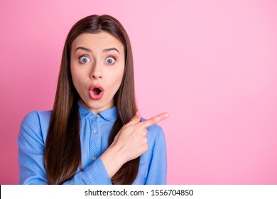 Photo Amazing Lady Open Mouth Indicating Stock Photo 1556704850 