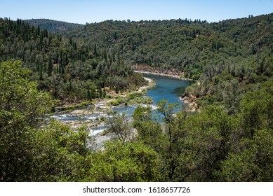 Photo of the American River from the China Bar Cardiac Trail area, near Auburn, California.