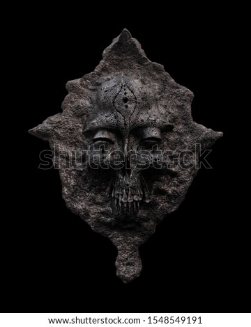 Photo ancient mystical ritual mask of death. 