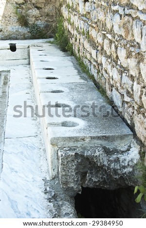 Photo of an ancient public toilet ruin in Turkey (Ephesus)