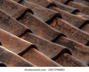 Photo of the arrangement of house roof tiles