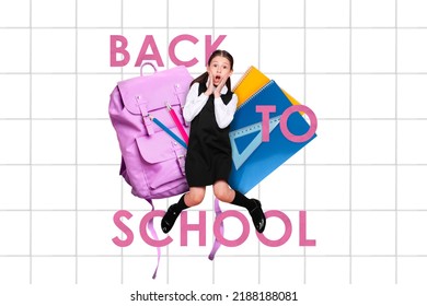 Photo Artwork Minimal Picture Of Friendly Little Child Impressed School Shopping Isolated Drawing Background