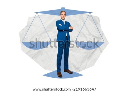 Photo artwork minimal picture of serious guy arms crossed ready fair judgement isolated drawing background