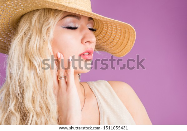 Photo Attractive Woman Long Blonde Hair Stock Photo Edit Now