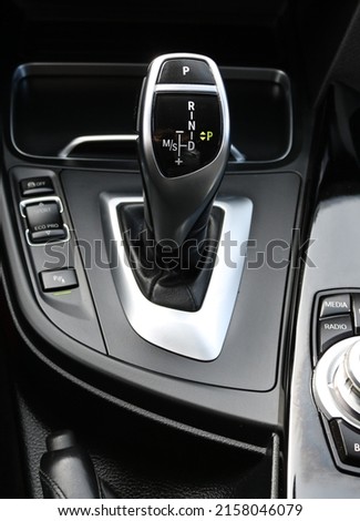 Photo of automatic car gear stick shift.