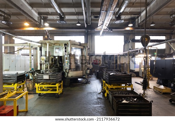 Photo of automobile
assembly production.Car factory. Auto parts. Engine factory. Plant
concept and interior