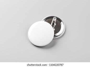Photo of badge. Template for branding identity. For graphic designers presentations and portfolios. Badge Mock-up isolated on gray background. Photo mock up. - Shutterstock ID 1104220787