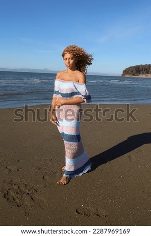 Photo of beautiful Brazilian lady on the beach
