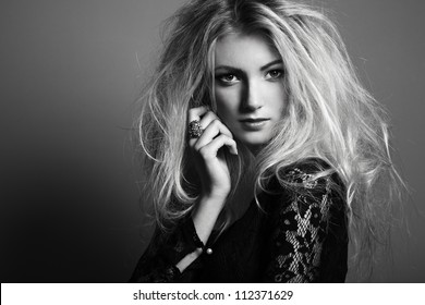 Photo Of Beautiful Woman With Magnificent Hair. Fashion Photo