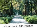 Photo of the beginning of the “Road Of the Poets” “Calzada de Los Poetas” in Chapultepec Woods, Mexico City.