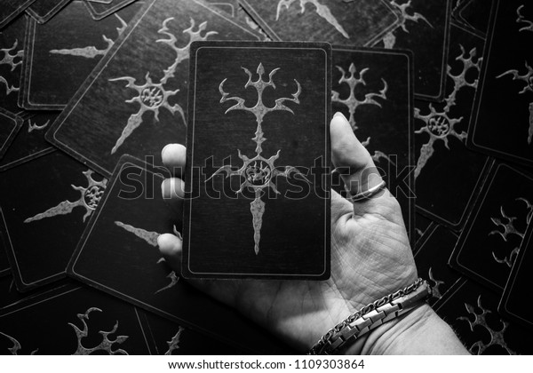 Photo Big Dark Tarot Cards Tarot Stock Photo Edit Now 1109303864