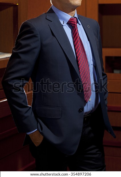 red dress shirt black suit