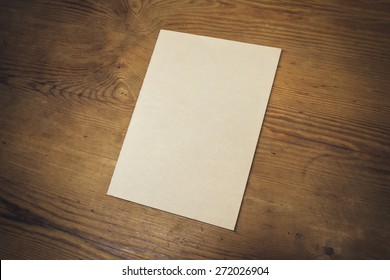 Photo blank. Cover brochure on the wooden background. Vintage style - Powered by Shutterstock