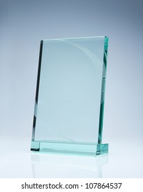 Photo Of Blank Glass Award Plate With Copy Space