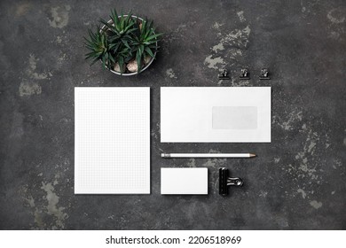 Photo of blank stationery set. Blank stationery template for branding identity. Flat lay. - Shutterstock ID 2206518969