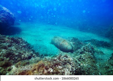 Photo Of Bomb Rusty Wreck Laying In The Sea Bed In Croatia