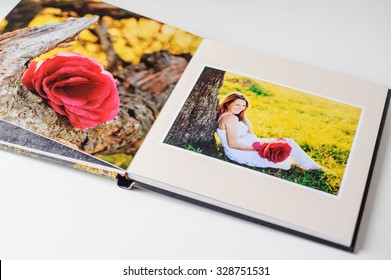 Photo Book Of Young Couple, Pregnancy And Expectation.