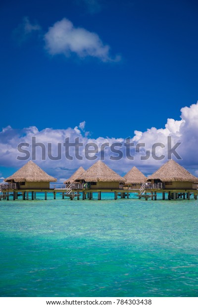 Photo Bora Bora Bungalows Pacific Ocean Stock Photo Edit Now