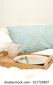A photo of a breakfast tray in bed - Shutterstock ID 317729897