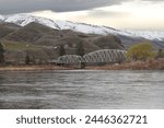 photo of the bridge across the Salmon River near the community of Whitebird providing access to Doumeque and to the Snake River at Pittsburg Landing