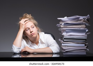 Photo Of Burnout Office Worker Lying On Desk